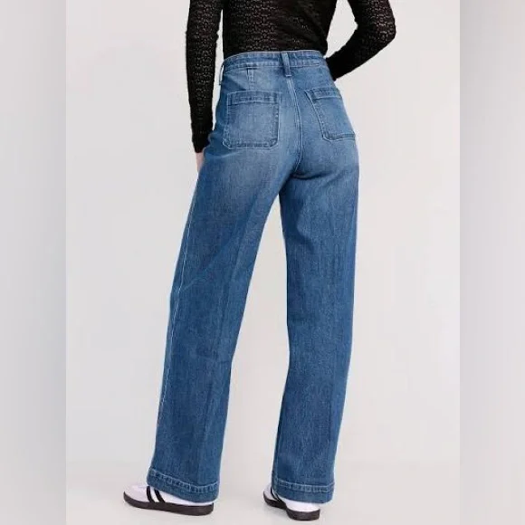 Old Navy Extra High-Waisted Trouser Wide-Leg Jeans for Women, EUC - Picture 2 of 6